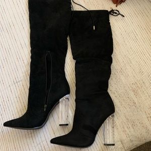 COPY - Cute black suede Knee high boots brand new